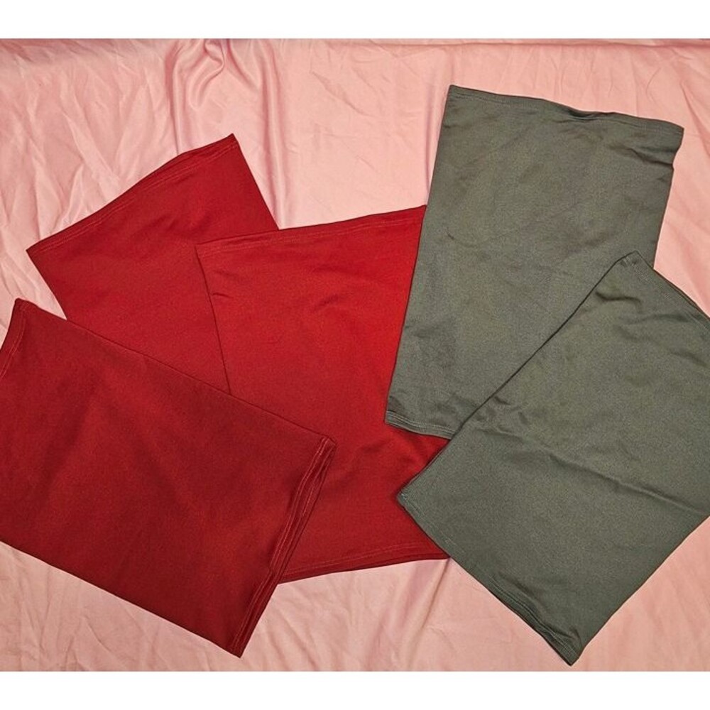 NEW Lot of 5 Adult Gaiter Face Masks Red & Gray Neck Cover Shield Breathable